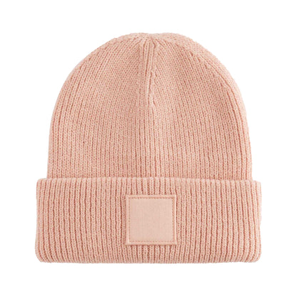 Peach - Back - Beechfield Childrens-Kids Tonal Patch Cuffed Beanie