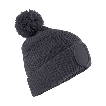 Graphite - Front - Beechfield Unisex Adult Fan Patch Beanie
