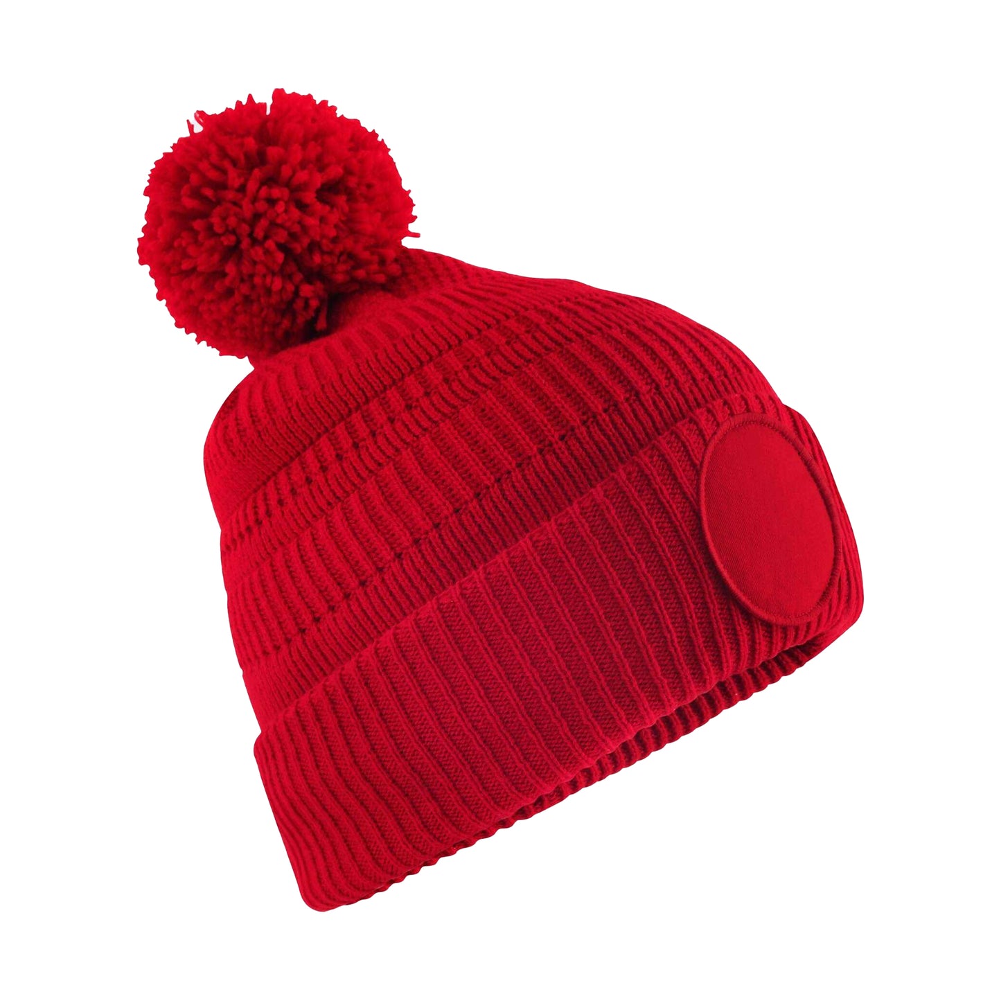 Classic Red - Front - Beechfield Unisex Adult Fan Patch Beanie
