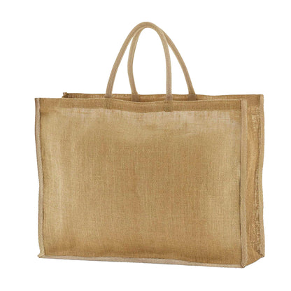 Natural - Back - Westford Mill Market Starched Jute Tote Bag