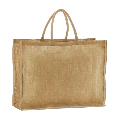 Natural - Front - Westford Mill Market Starched Jute Tote Bag