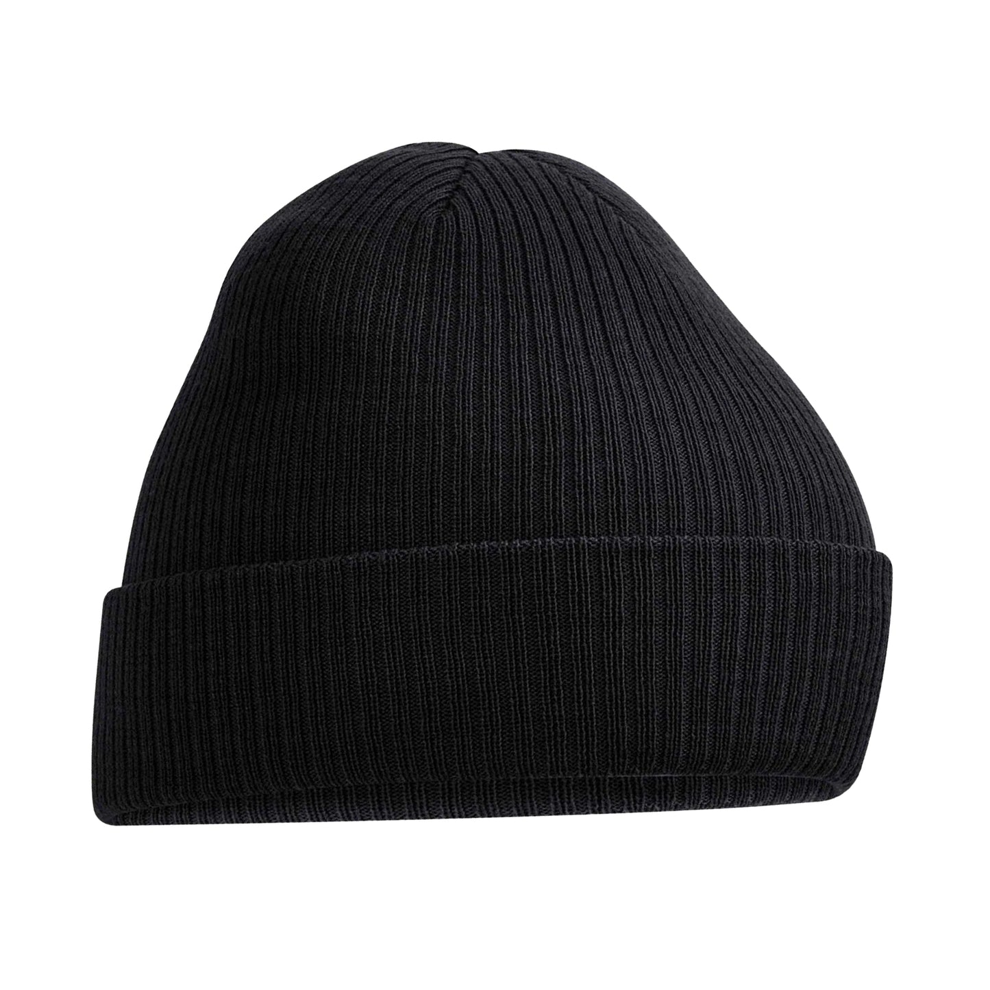 Black - Back - Beechfield Unisex Adult Polylana Ribbed Beanie