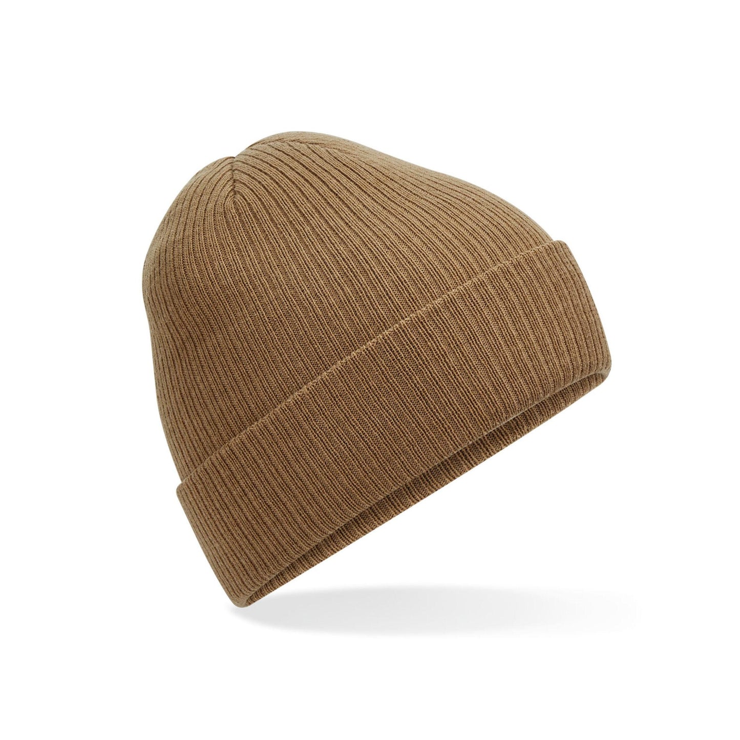 Biscuit - Back - Beechfield Unisex Adult Polylana Ribbed Beanie