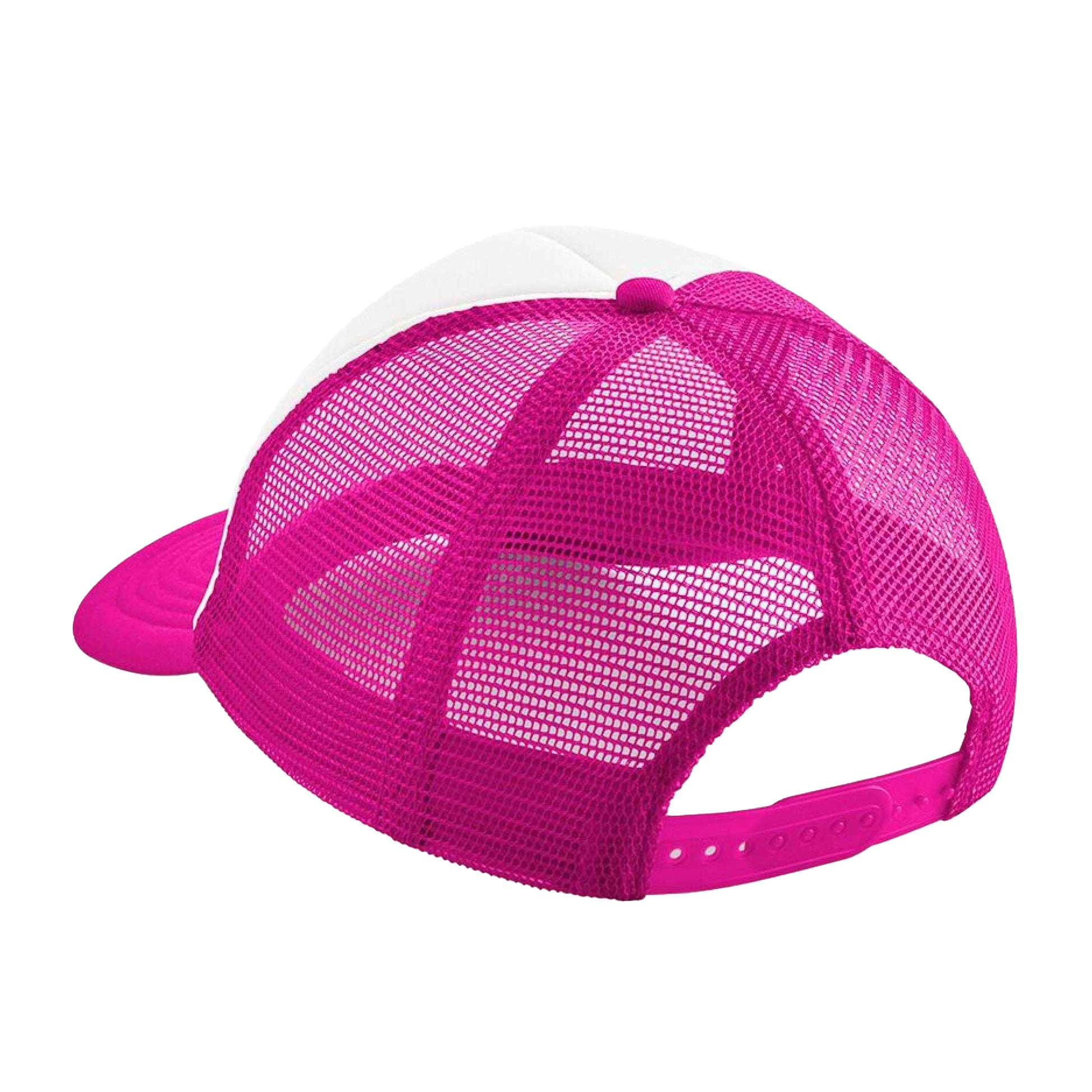 Fuchsia-White - Back - Beechfield Childrens-Kids Vintage Snapback Trucker Cap