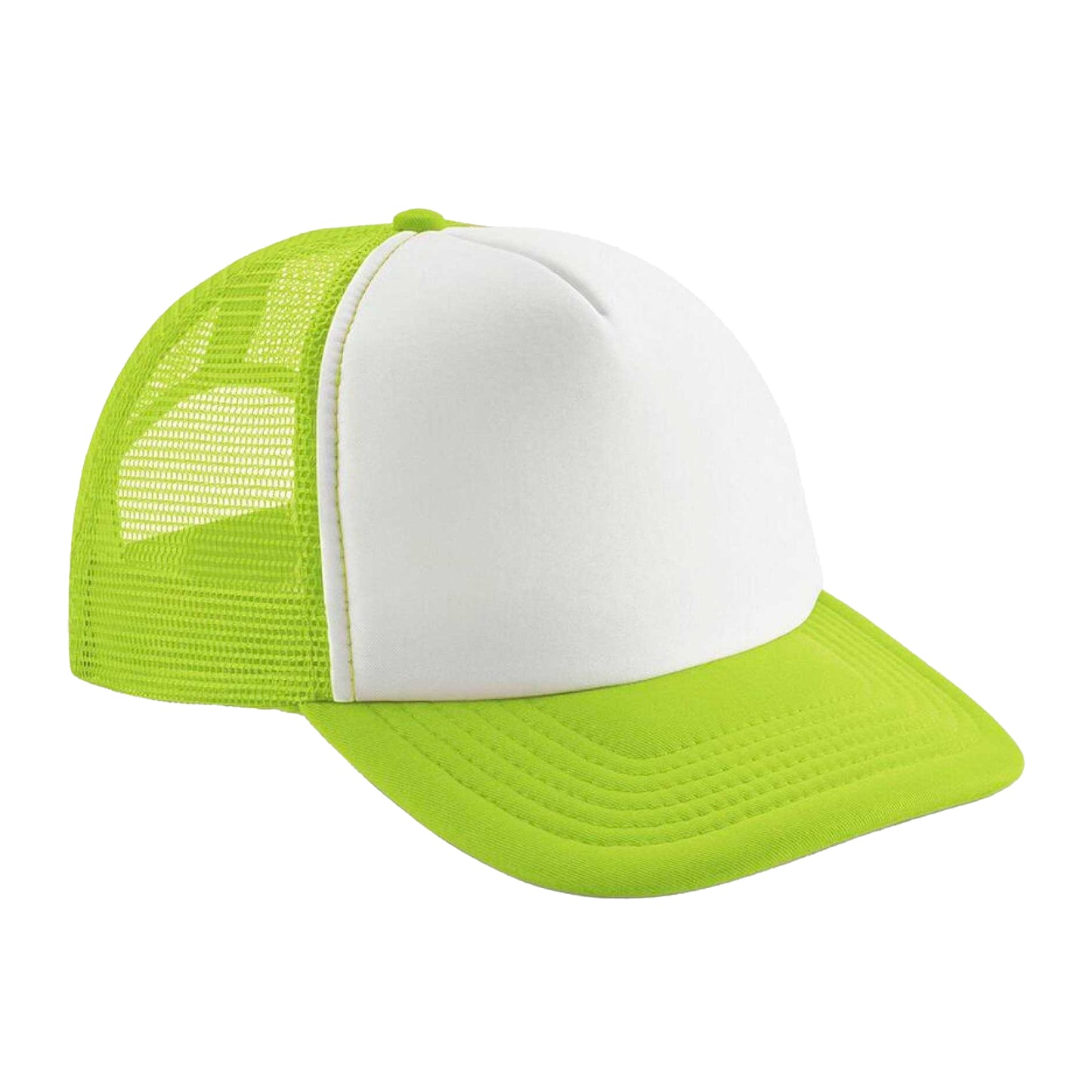 Lime-White - Front - Beechfield Childrens-Kids Vintage Snapback Trucker Cap