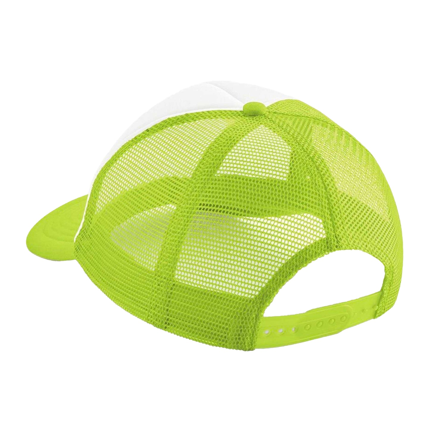 Lime-White - Back - Beechfield Childrens-Kids Vintage Snapback Trucker Cap
