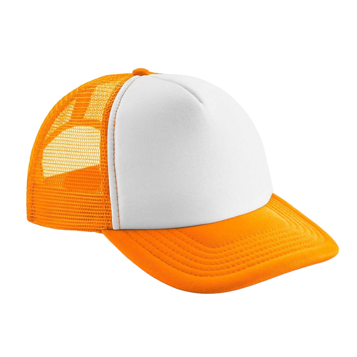 Orange-White - Front - Beechfield Childrens-Kids Vintage Snapback Trucker Cap