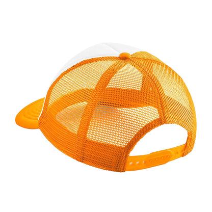 Orange-White - Back - Beechfield Childrens-Kids Vintage Snapback Trucker Cap