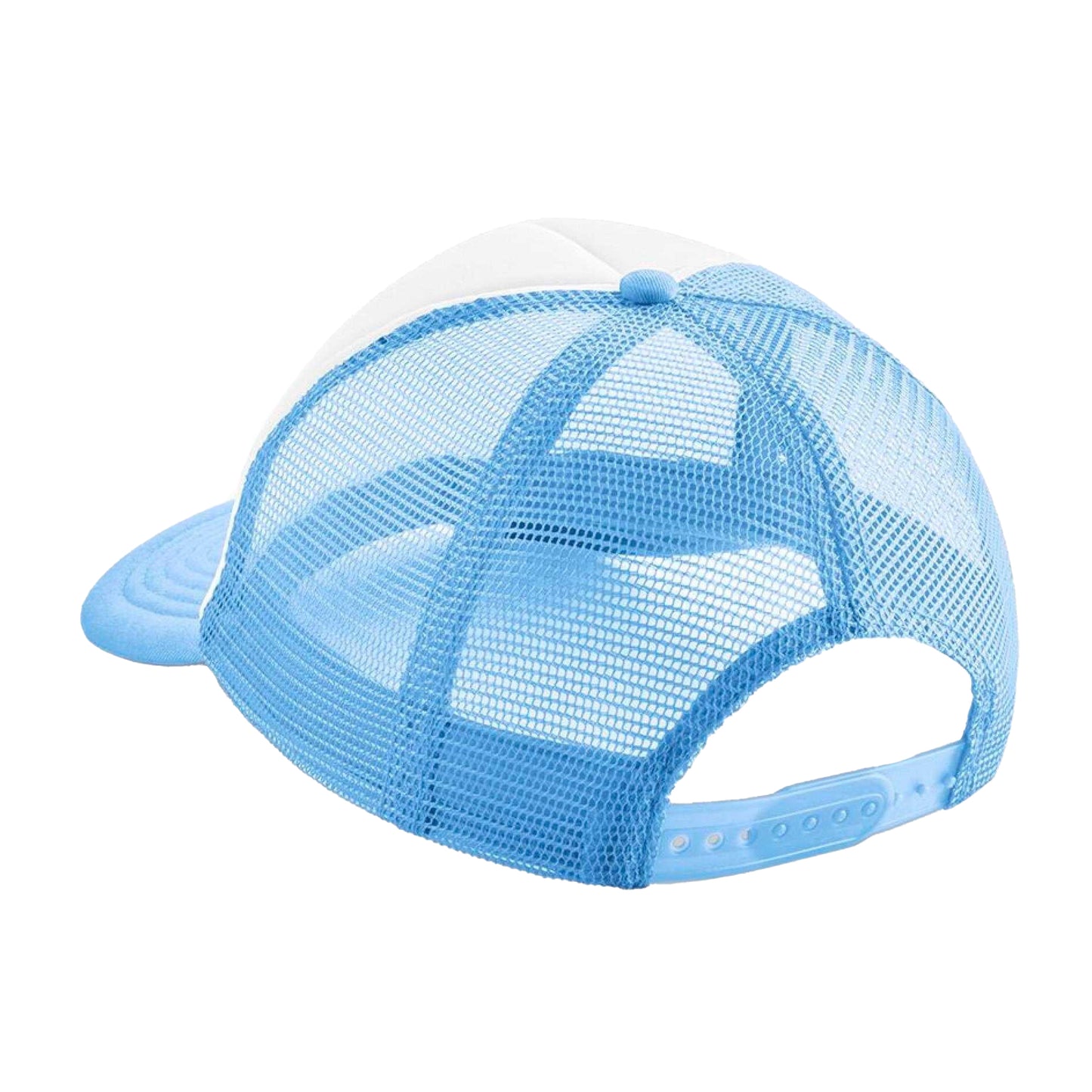Sky-White - Back - Beechfield Childrens-Kids Vintage Snapback Trucker Cap