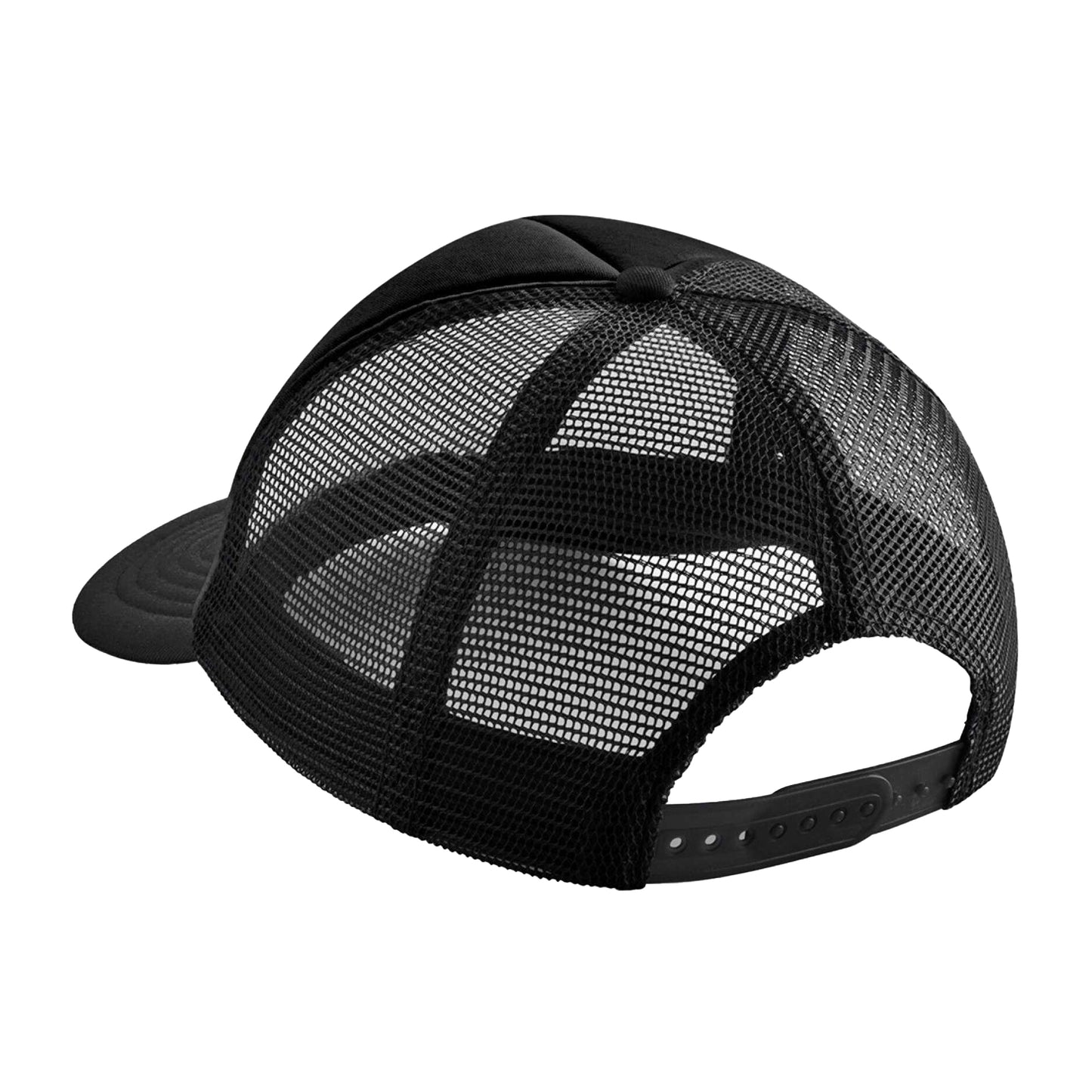 Black - Back - Beechfield Childrens-Kids Vintage Snapback Trucker Cap