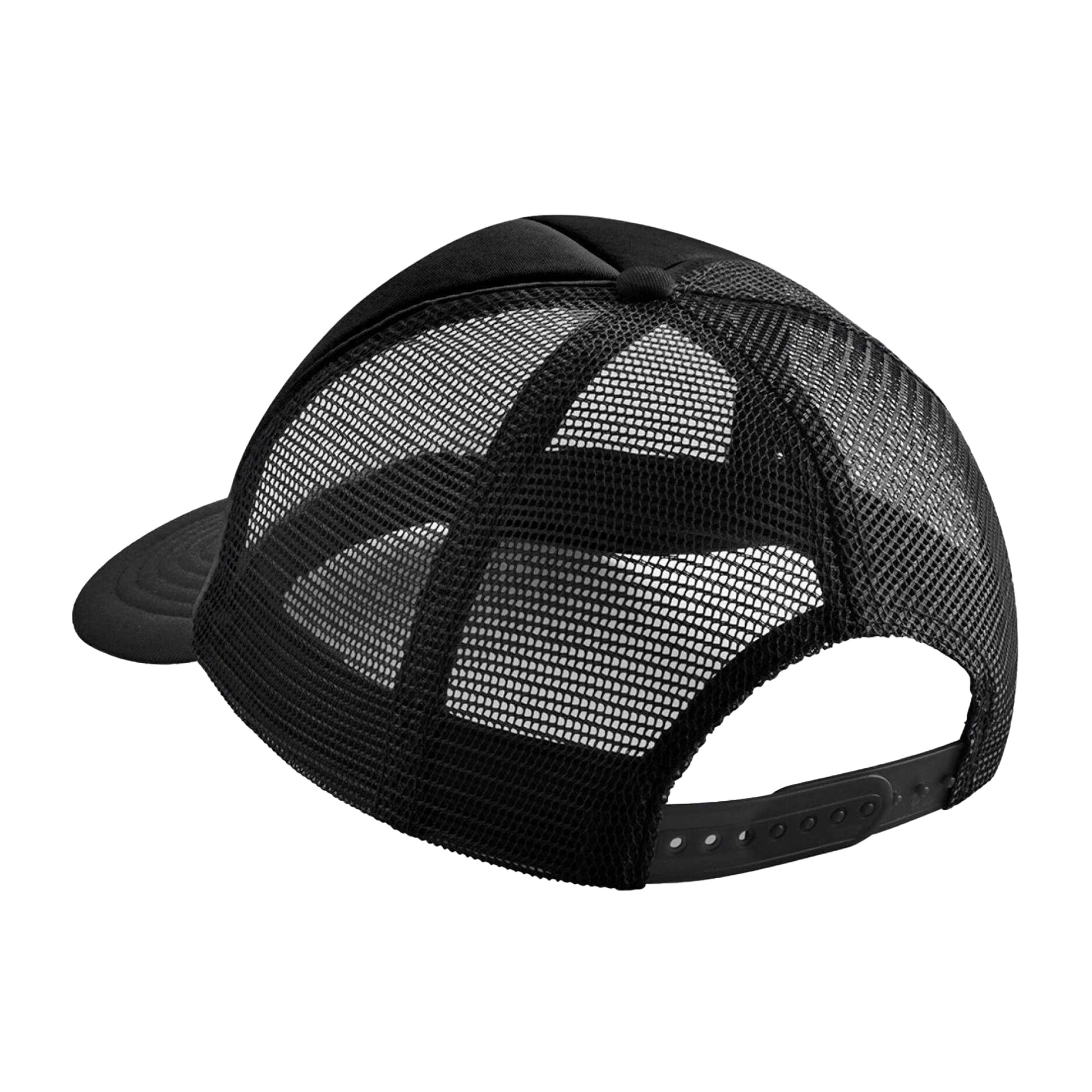 Black - Back - Beechfield Childrens-Kids Vintage Snapback Trucker Cap