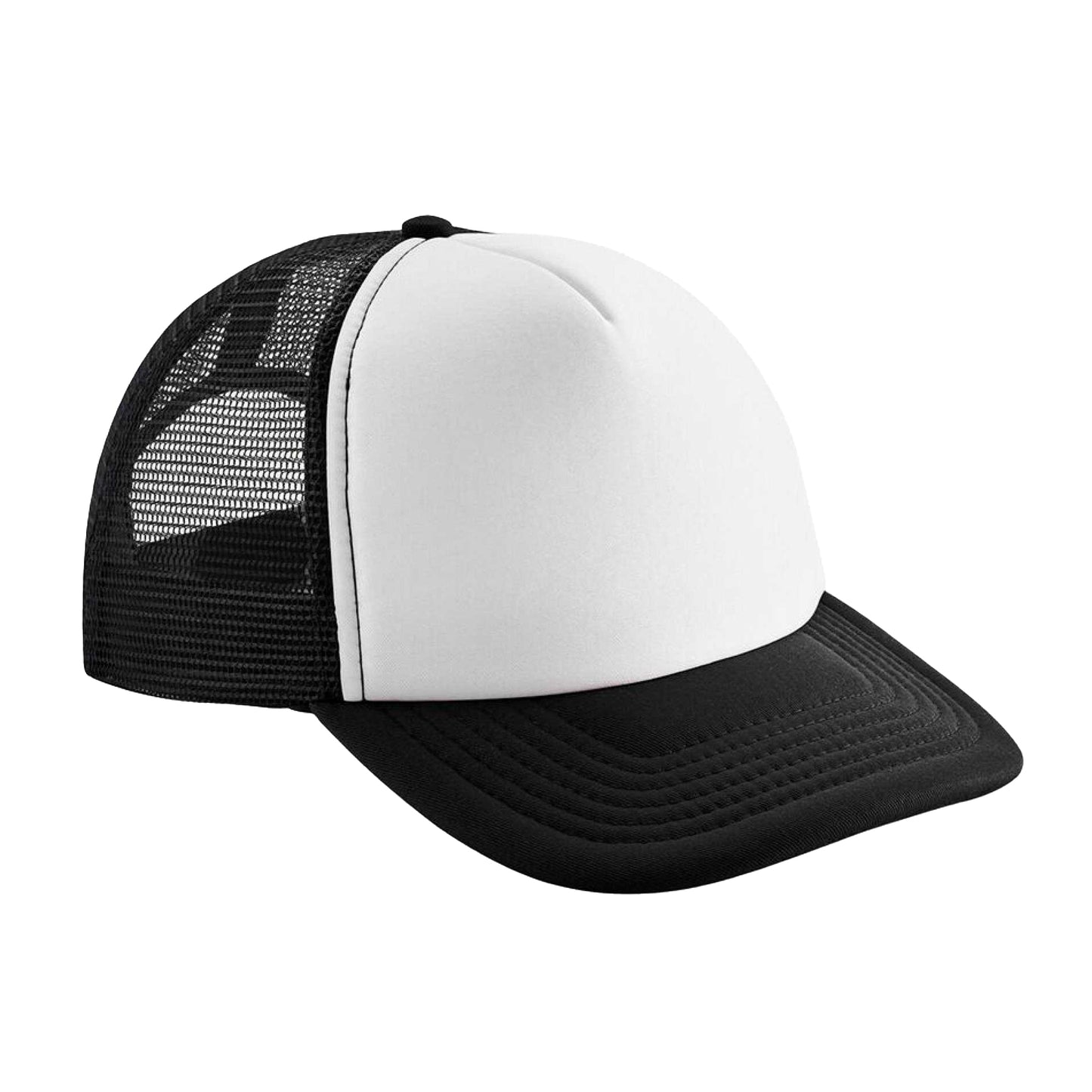 Black-White - Front - Beechfield Childrens-Kids Vintage Snapback Trucker Cap