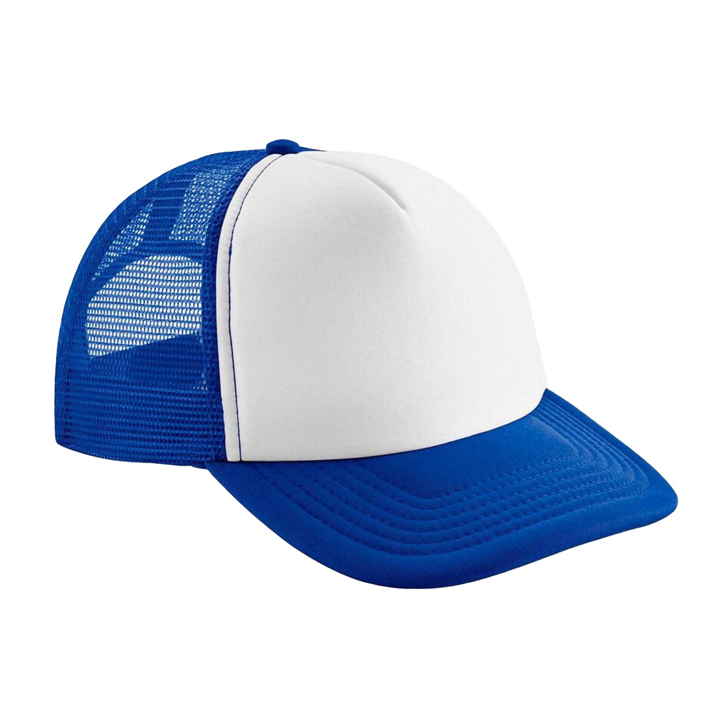 Bright Royal-White - Front - Beechfield Childrens-Kids Vintage Snapback Trucker Cap