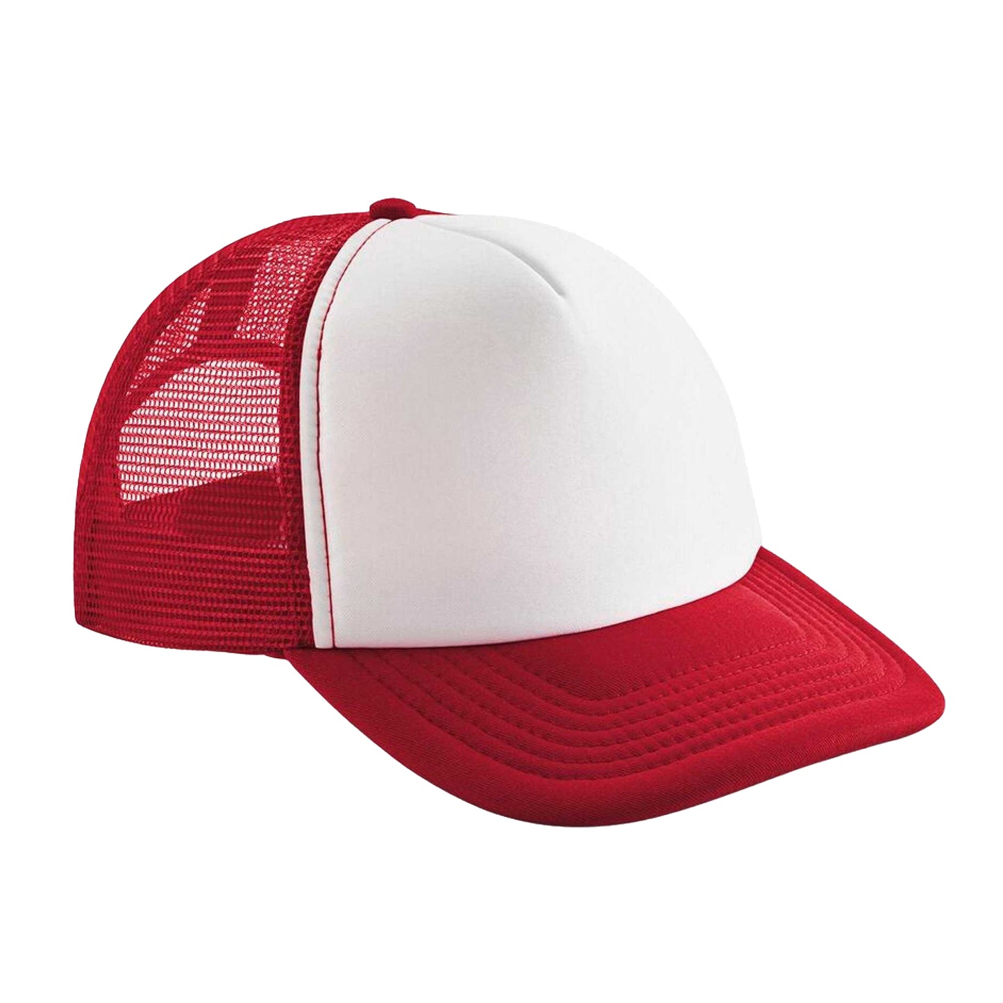 Classic Red-White - Front - Beechfield Childrens-Kids Vintage Snapback Trucker Cap