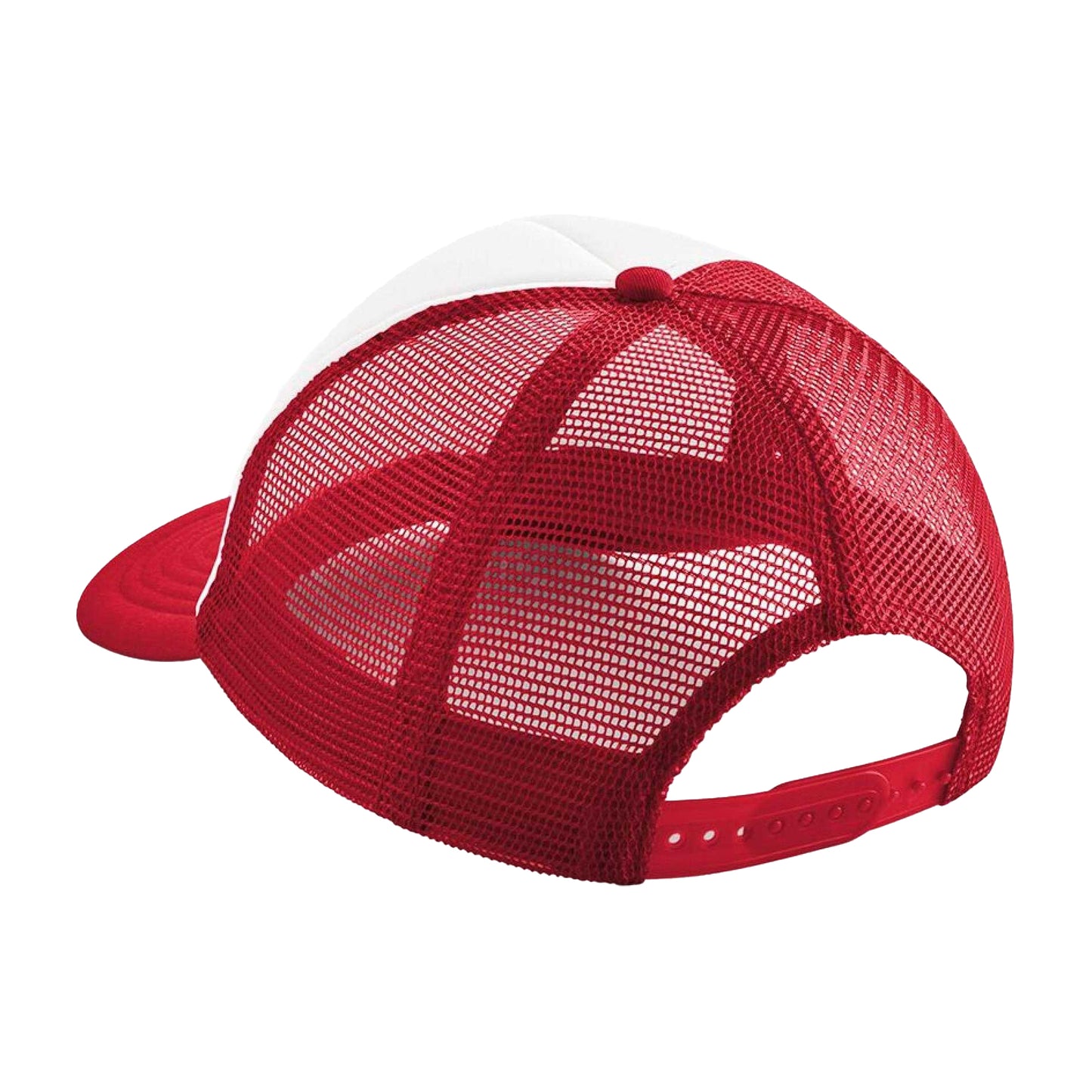 Classic Red-White - Back - Beechfield Childrens-Kids Vintage Snapback Trucker Cap
