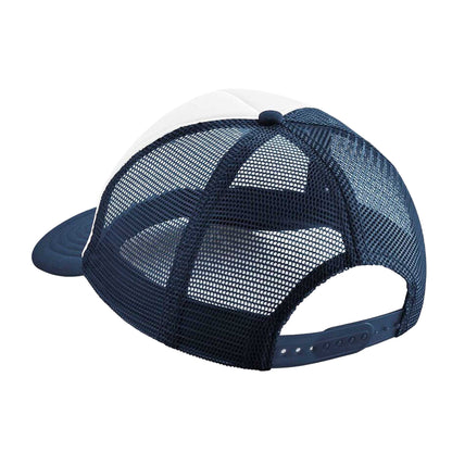 French Navy-White - Back - Beechfield Childrens-Kids Vintage Snapback Trucker Cap