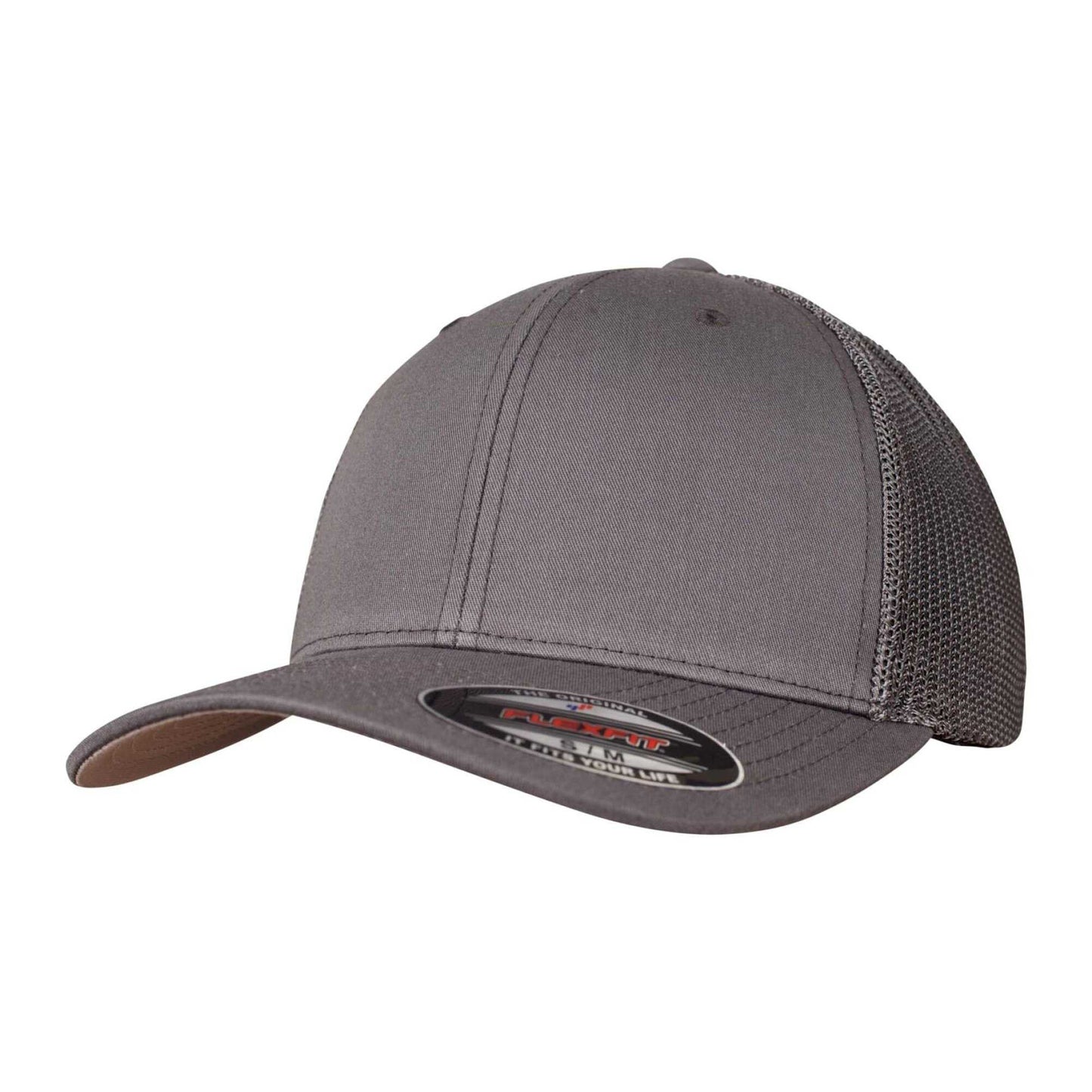 Dark Grey - Front - Flexfit Unisex Adult Mesh Trucker Cap