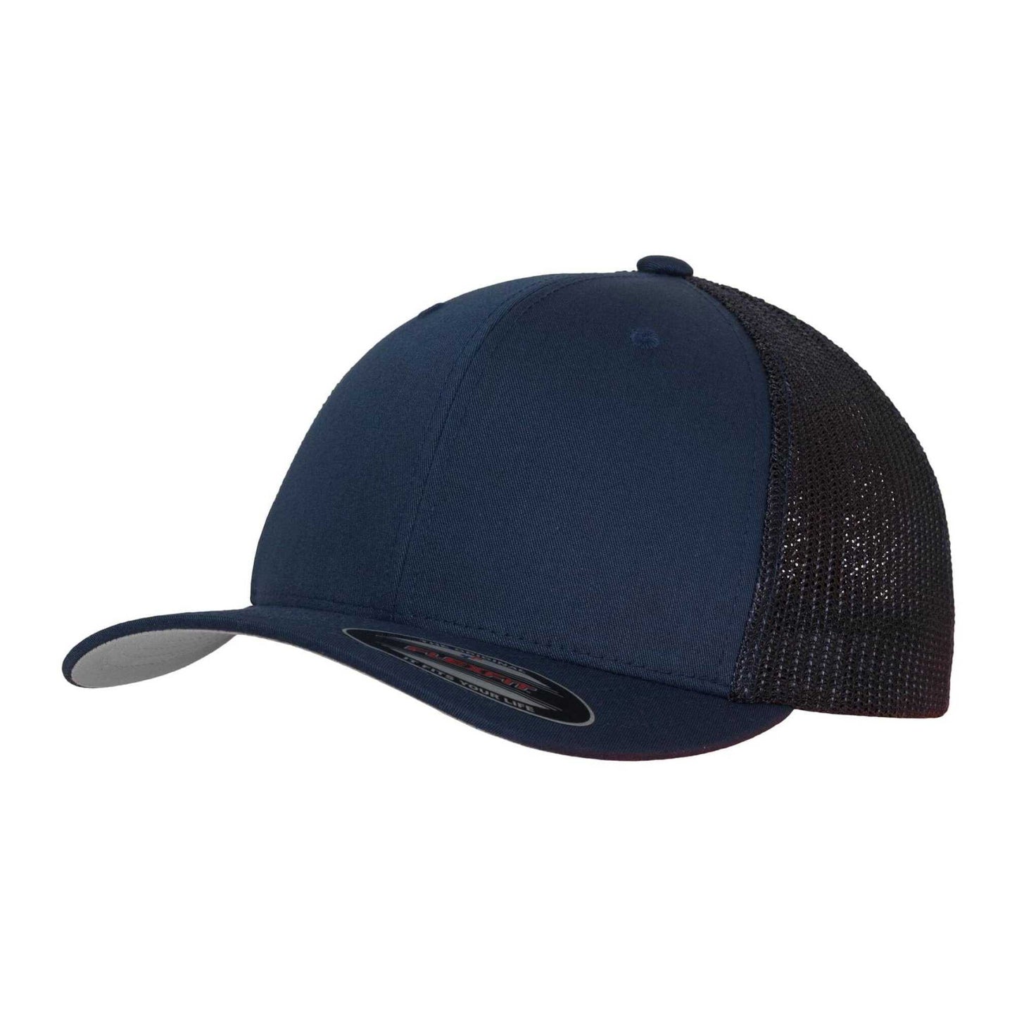Navy - Front - Flexfit Unisex Adult Mesh Trucker Cap