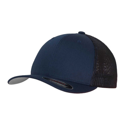 Navy - Front - Flexfit Unisex Adult Mesh Trucker Cap