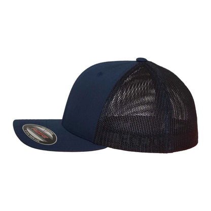 Navy - Side - Flexfit Unisex Adult Mesh Trucker Cap