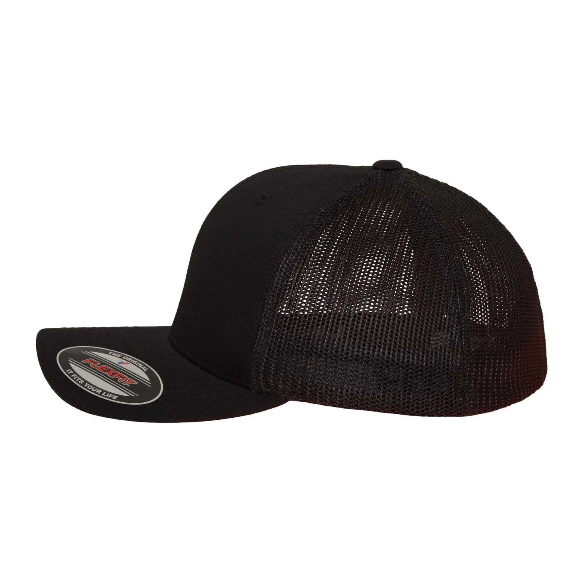 Black - Side - Flexfit Unisex Adult Mesh Trucker Cap