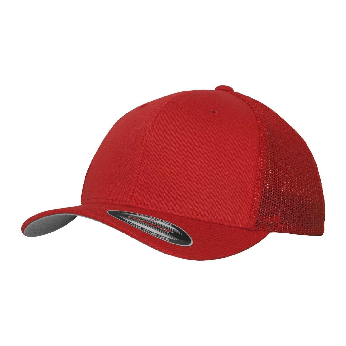 Red - Front - Flexfit Unisex Adult Mesh Trucker Cap