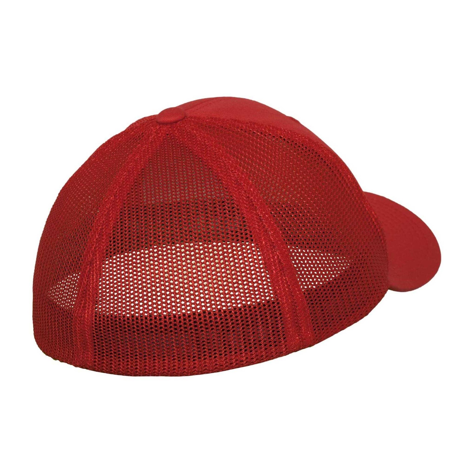 Red - Back - Flexfit Unisex Adult Mesh Trucker Cap