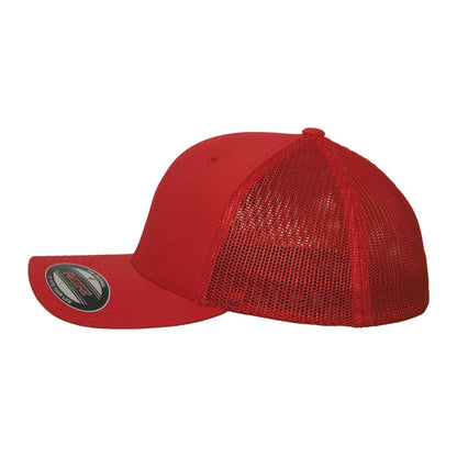 Red - Side - Flexfit Unisex Adult Mesh Trucker Cap
