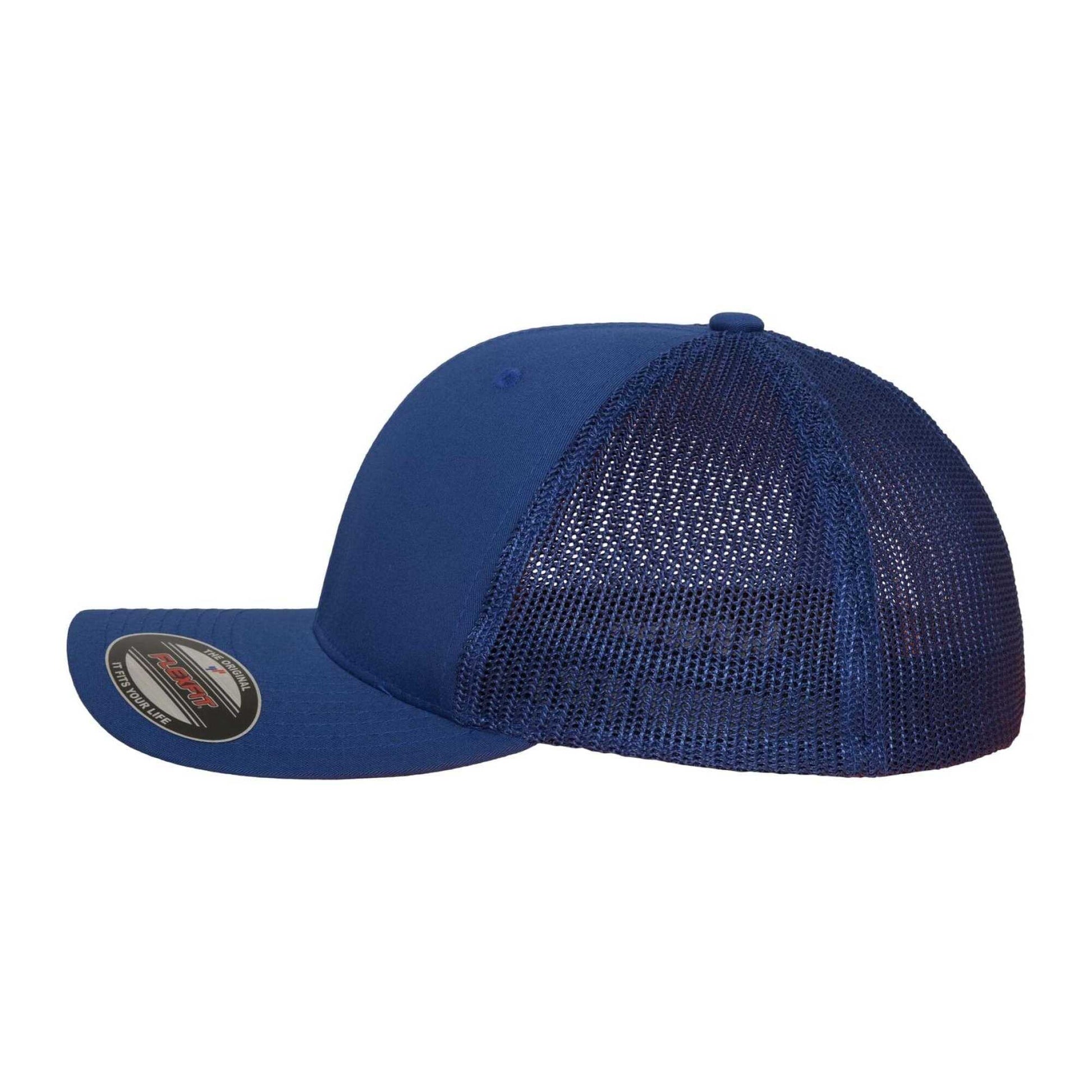 Royal Blue - Side - Flexfit Unisex Adult Mesh Trucker Cap