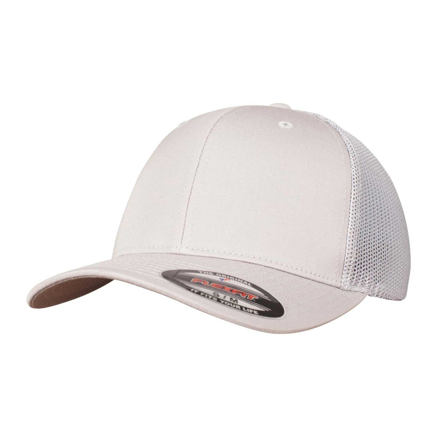 Silver - Front - Flexfit Unisex Adult Mesh Trucker Cap
