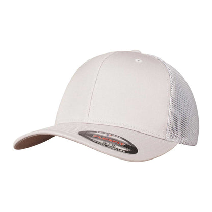 Silver - Front - Flexfit Unisex Adult Mesh Trucker Cap