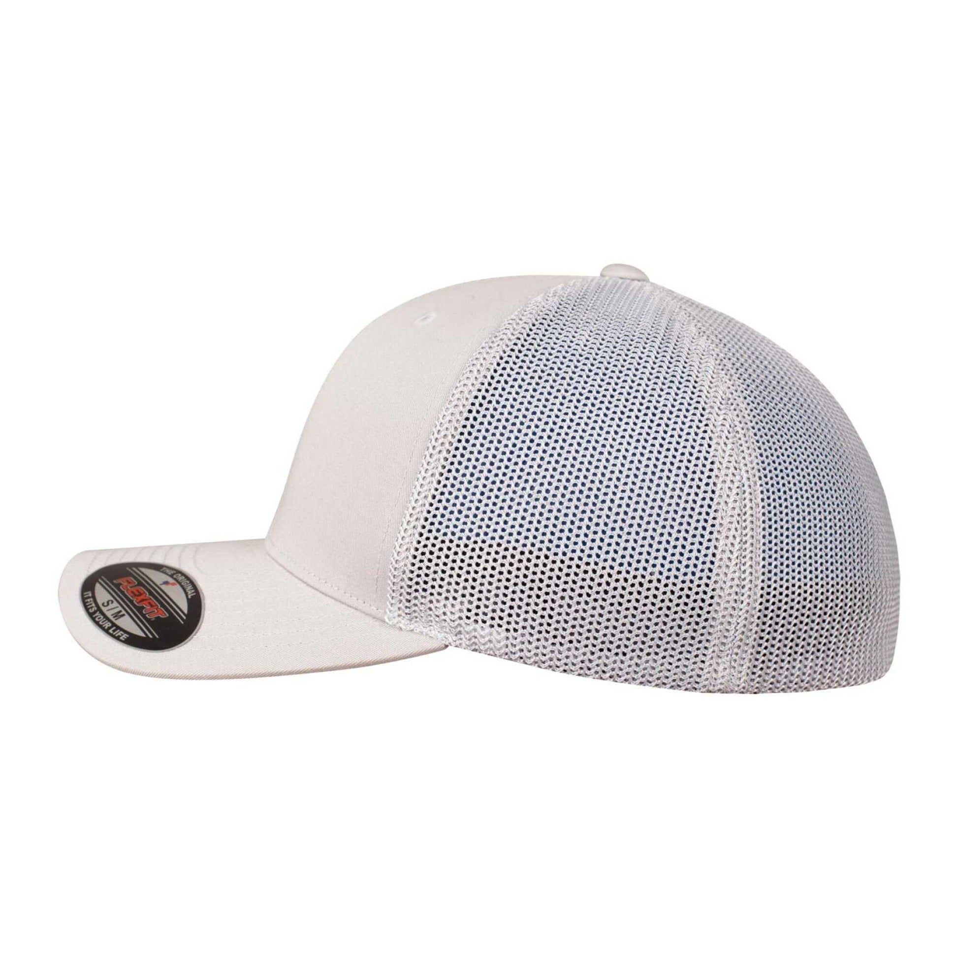 Silver - Side - Flexfit Unisex Adult Mesh Trucker Cap
