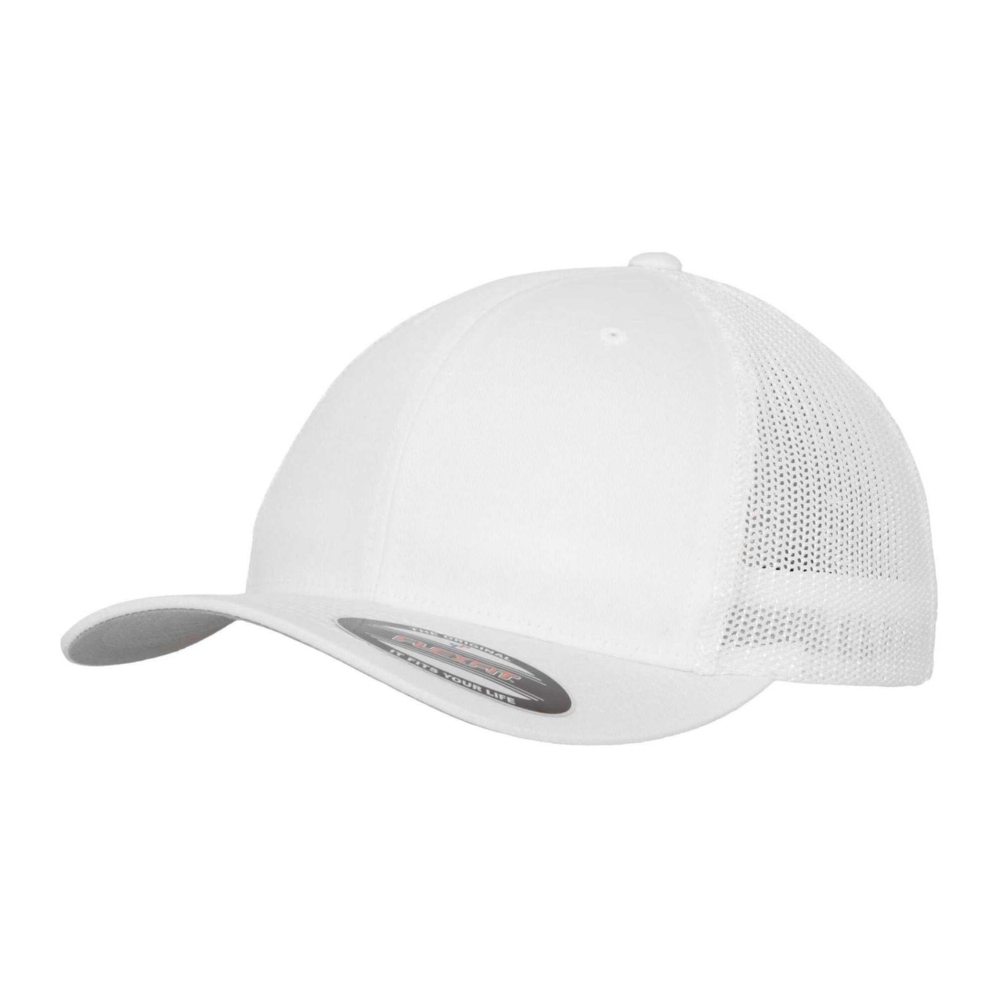 White - Front - Flexfit Unisex Adult Mesh Trucker Cap