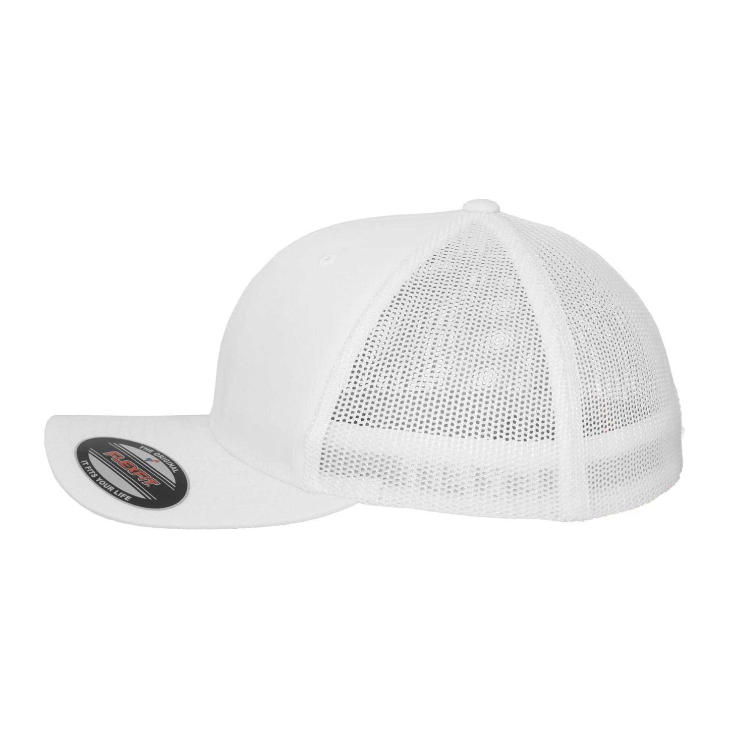 White - Side - Flexfit Unisex Adult Mesh Trucker Cap