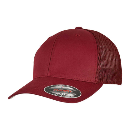 Cranberry - Front - Flexfit Unisex Adult Mesh Trucker Cap