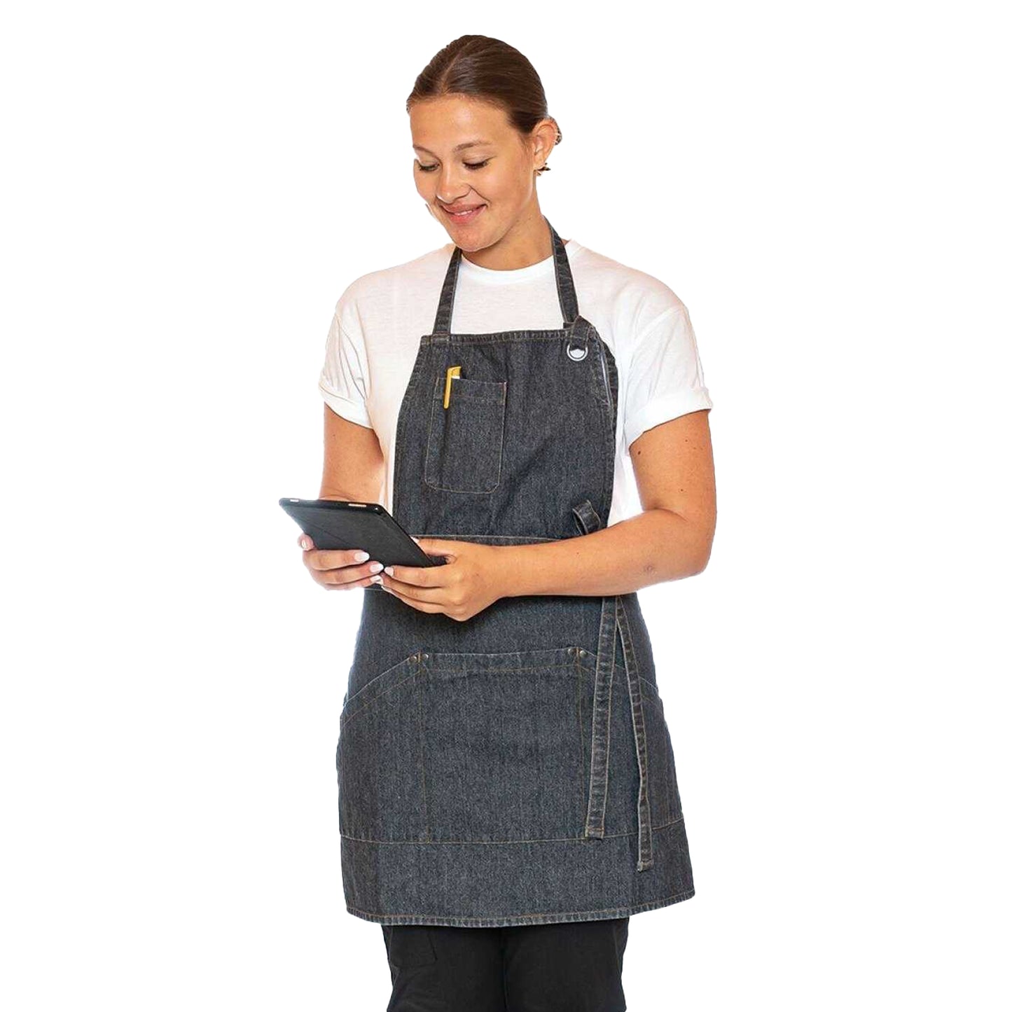 Grey-Black Denim - Back - Dennys Unisex Adult Le Chef Apron