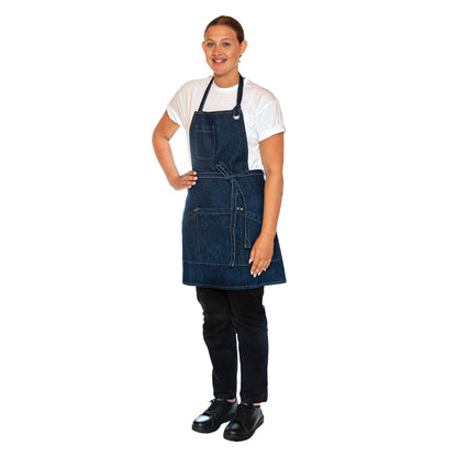 Washed Indigo - Front - Dennys Unisex Adult Le Chef Apron