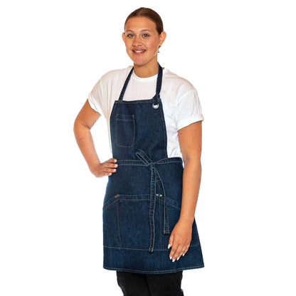 Washed Indigo - Back - Dennys Unisex Adult Le Chef Apron
