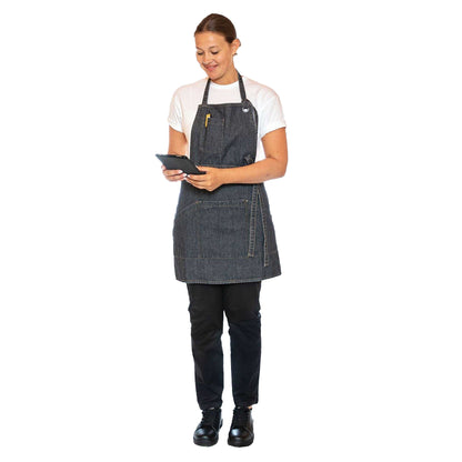 Grey-Black Denim - Front - Dennys Unisex Adult Le Chef Apron
