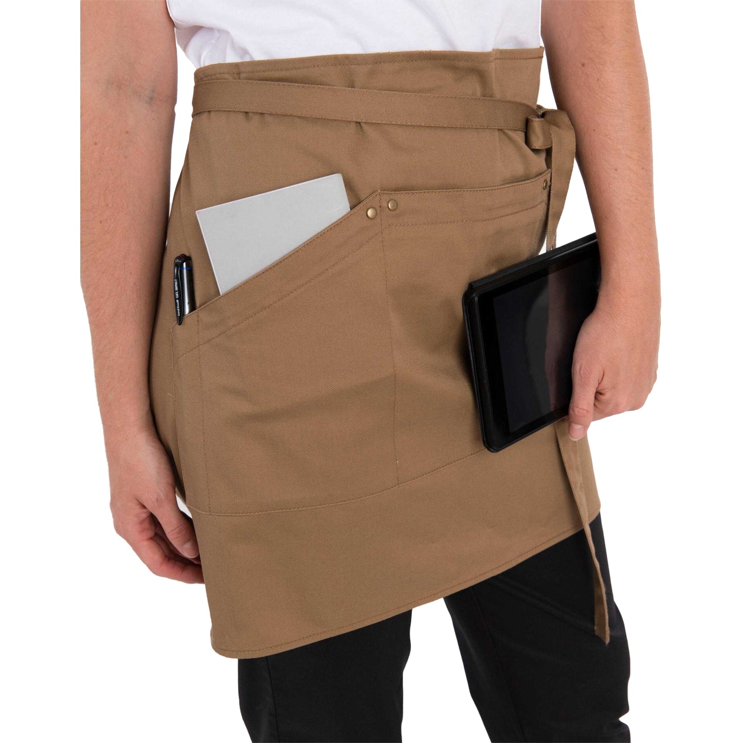 Khaki Brown - Front - Dennys Unisex Adult Le Chef Prep Waist Apron