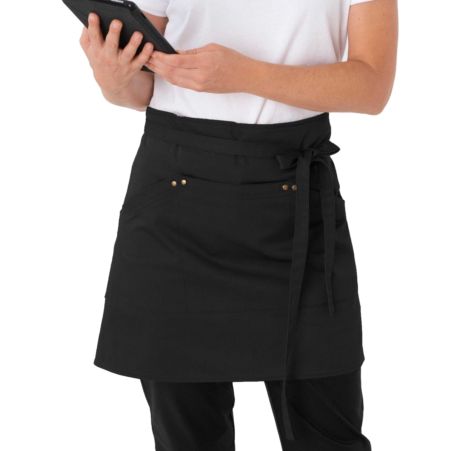 Black - Front - Dennys Unisex Adult Le Chef Prep Waist Apron
