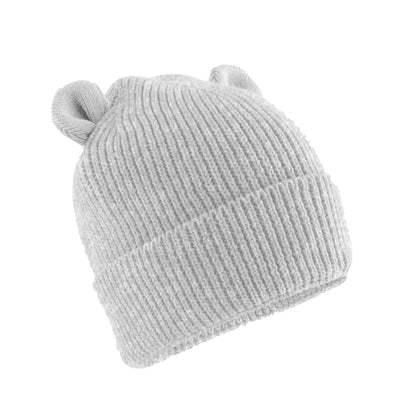 Cloudy Grey - Front - Beechfield Baby Bear Organic Beanie