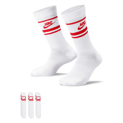 White-Royal Blue - Front - Nike Unisex Adult Sportswear Essential Everyday Crew Socks (Pack of 3)