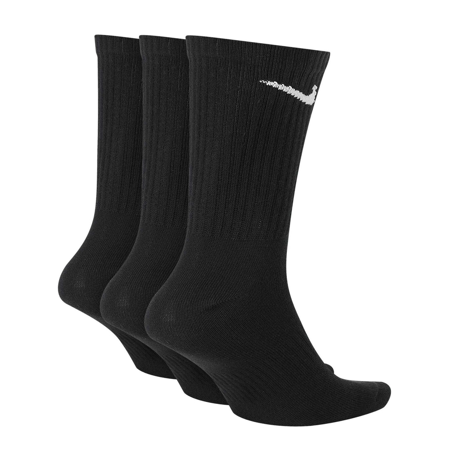Black - Back - Nike Unisex Adult Lightweight Everyday Crew Socks (Pack of 3)