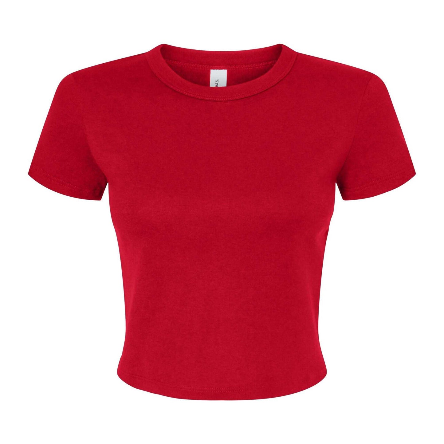Solid Red - Front - Bella + Canvas Womens-Ladies Baby Micro-Rib T-Shirt