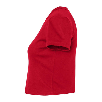 Solid Red - Back - Bella + Canvas Womens-Ladies Baby Micro-Rib T-Shirt