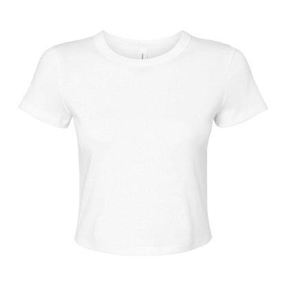 Solid White - Front - Bella + Canvas Womens-Ladies Baby Micro-Rib T-Shirt