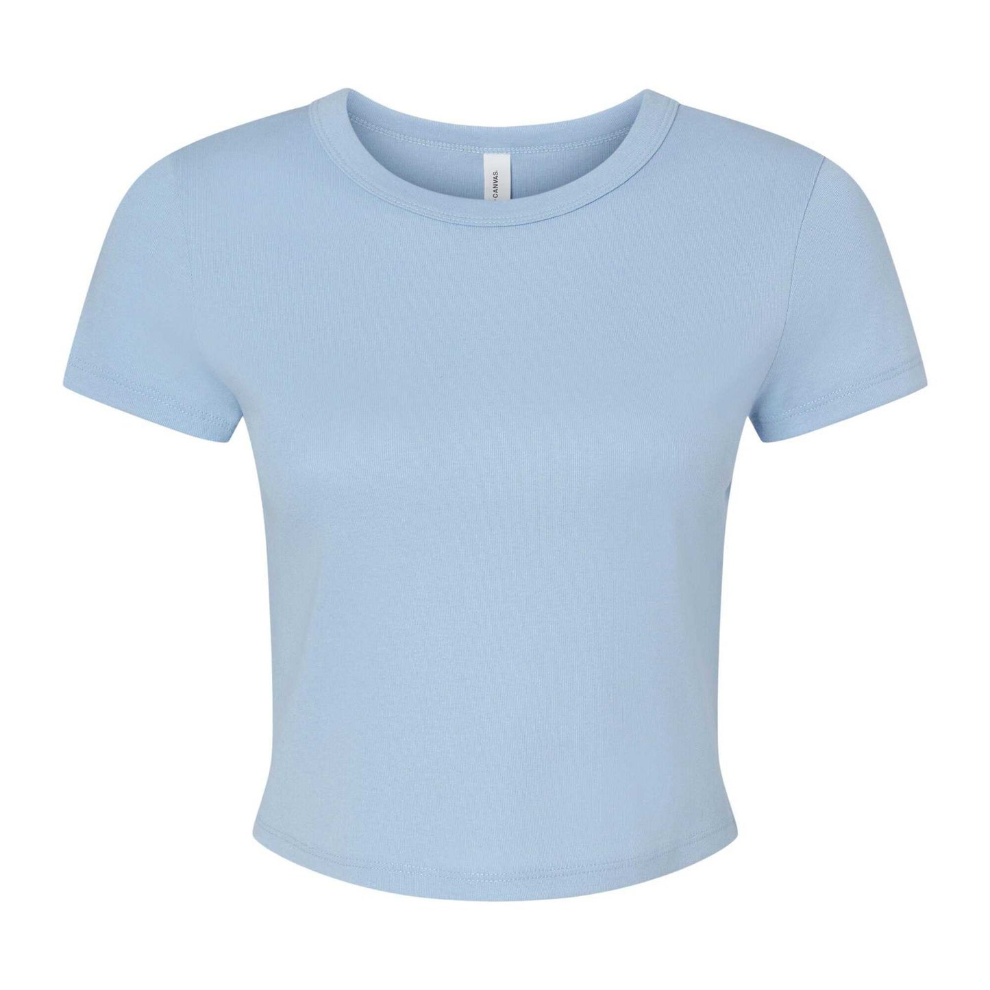 Solid Baby Blue - Front - Bella + Canvas Womens-Ladies Baby Micro-Rib T-Shirt