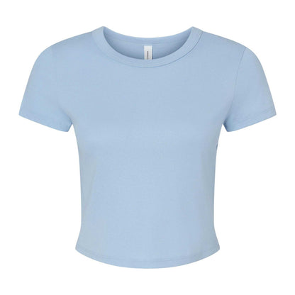 Solid Baby Blue - Front - Bella + Canvas Womens-Ladies Baby Micro-Rib T-Shirt
