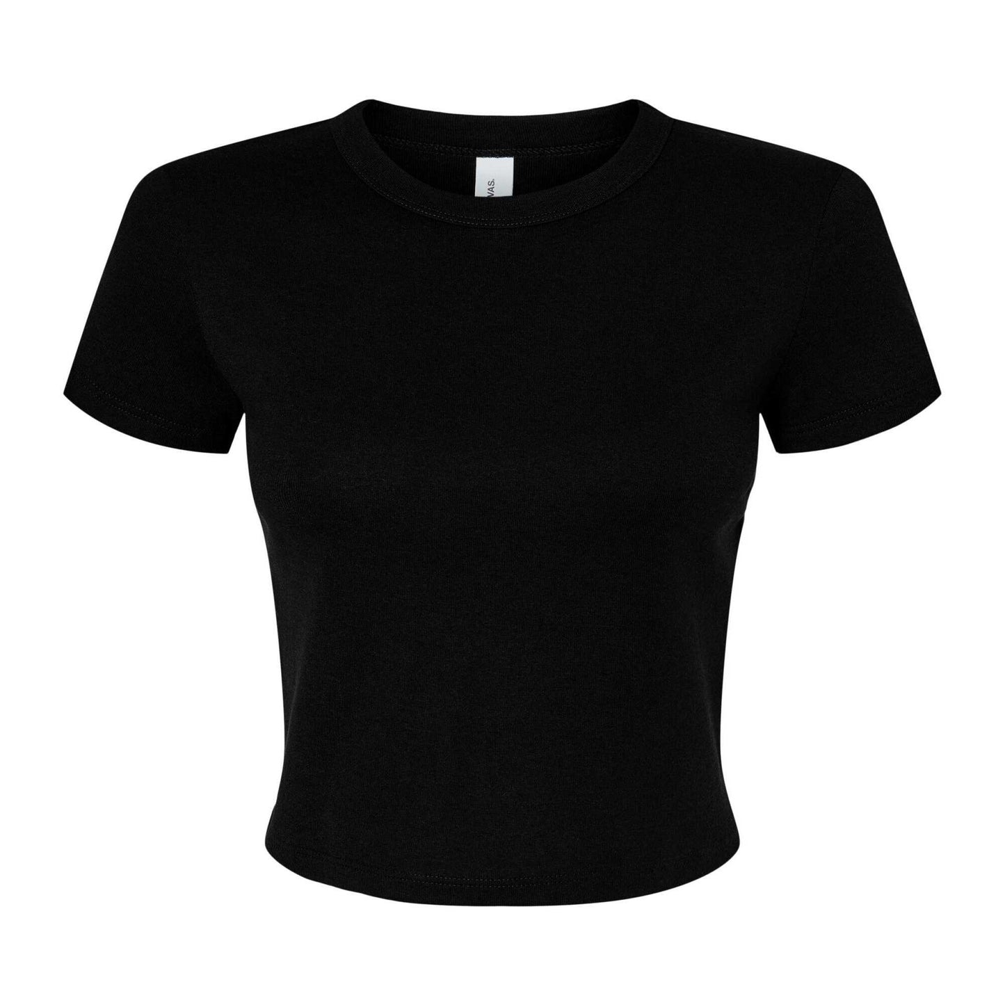 Solid Black - Front - Bella + Canvas Womens-Ladies Baby Micro-Rib T-Shirt